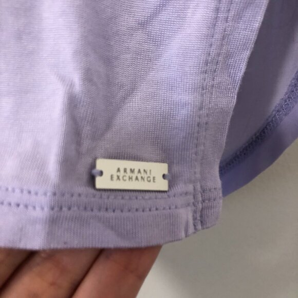 3/$25 ❥ Armani Exchange V Neck Lightweight Lavender Pastel Viscose Top Tee Small - Picture 4 of 11